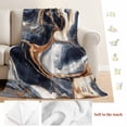 thumbnail image 5 of Navy Blue Marble Blanket Soft Cozy Warm Throw Blanket for Couch, Plush Fuzzy Flannel Fleece Blankets for Sofa, Nature Stone Abstract Bed Blankets Lightweight Gifts for Women, 50"x80", 5 of 9