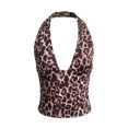 thumbnail image 4 of DHFJKG Halter Tops For Women Leopard Printed Sexy Low Cut Cropped Tank Top Night Out Clubwear Slim Fit Cami Shirts, 4 of 4