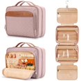 thumbnail image 1 of Neceser de viaje COOSKY con organizador de joyas, color rosa bebé, 1 of 7