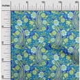thumbnail image 2 of oneOone Polyester Spandex Medium Blue Fabric Paisleys Craft Projects Decor Fabric Printed By The Yard 56 Inch Wide, 2 of 5