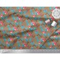 thumbnail image 3 of Soimoi Poly Georgette Fabric Leaves,Floral & Macaw Parrot Bird Printed Fabric 1 Yard 52 Inch Wide, 3 of 3