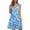 Blue, variant on Floral Dresses for Women Sleeveless Knee Length Dress with Pocket Ladies Crewneck Summer Vacation Clothes M