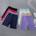 thumbnail image 3 of SILVERCELL 4-Pack Teens Little Girls Casual Cotton Shorts Half Leggings Stretch 1/2 Tights Sports Dance Athletic Shorts 8-14Y, 3 of 8