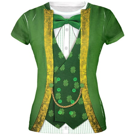 St. Patricks Day Leprechaun Costume All Over Juniors T-Shirt -
