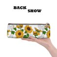 thumbnail image 2 of Naloa Plump Sunflower And Sketch Print Leather Pencil Case - Portable Big Capacity Pencil Pouch Organizer Bag Stationery Bag for Work & Office Pencil Pen Case, 2 of 5