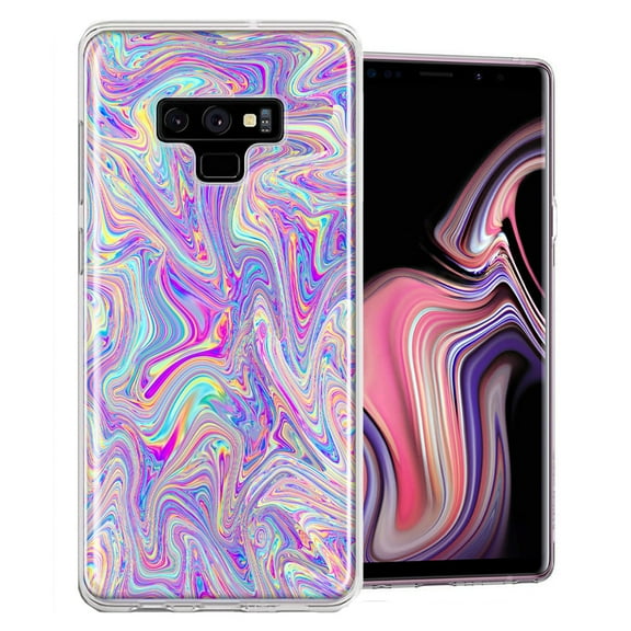MUNDAZE For Samsung Galaxy Note 9 Paint Swirl Design Double Layer Phone Case Cover