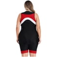 thumbnail image 4 of Womens Boyshort One Piece Zipper Swimsuit Plus Size Contrast Color Bathing Suit Athletic Bodysuit Red XL, 4 of 6