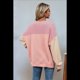 thumbnail image 5 of Camisa Holgada Informal de Punto con Cuello Redondo y Larga con Bloques de Color para Mujer, Color Rosa , Talla M, 5 of 6