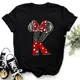 thumbnail image 3 of 2024 Marca Disney Ropa para niños Minnie Mouse Rojo Negro Letras AZ Estampado Niñas Niños Algodón Camiseta Negro Y2k Tops Camisetas para bebés, 3 of 5