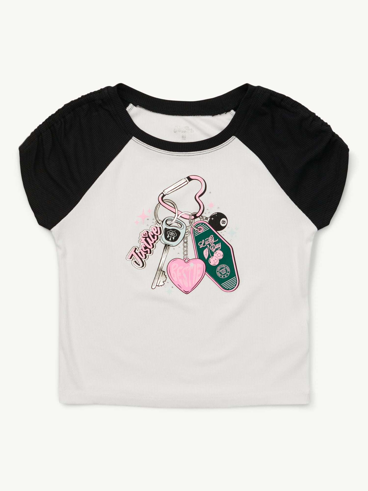 Justice Girls Short Sleeve Raglan Tee, Sizes XS - XLP