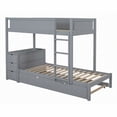 thumbnail image 5 of Twin Size Wood Platform Bed Frame with Storage and Desk, Gray (No Box Spring Needed), 5 of 20