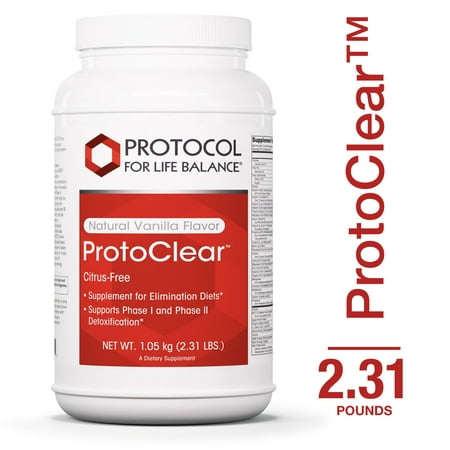 Protocol For Life Balance - ProtoClear™ - Vegetarian Pea Protein - Support for Detoxification and Elimination Diets in BioAvailable Formula - Natural Vanilla Flavor 1.05 kg (2.31