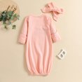 thumbnail image 2 of Dooleck Baby Girl Little Sister Sleeper Gown Newborn Clothing Long Sleeve Nightgown, 0-6M, 2 of 7