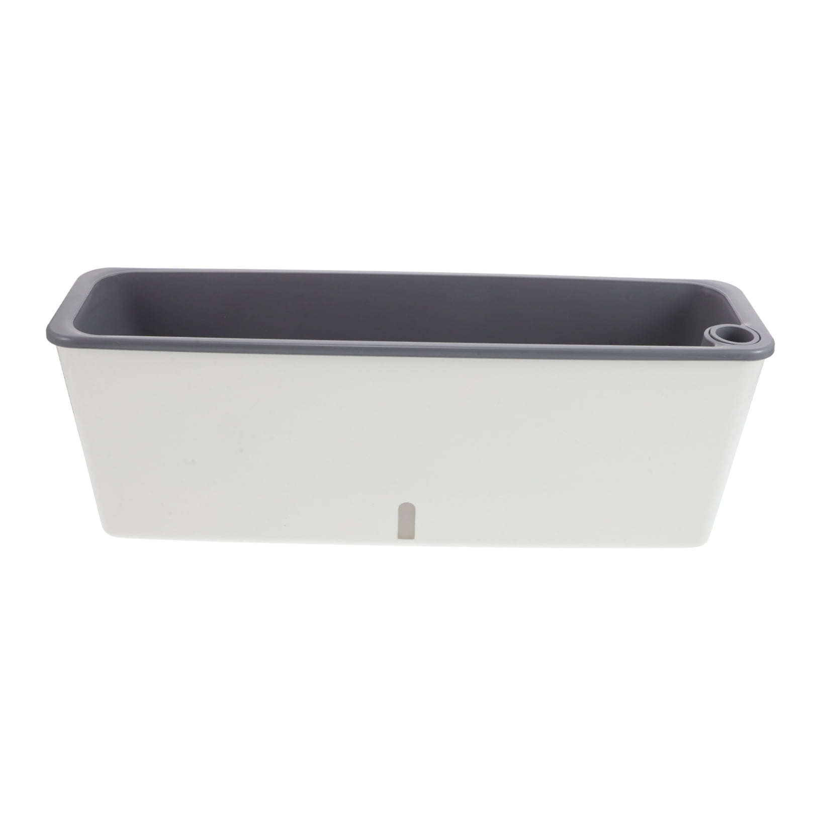 FOLOYORI Long Grey Plastic Planter Box with Water Reservoir for Efficient Vegetable Gardening