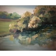 thumbnail image 2 of Boho Hue Studio 31x26 White Modern Wood Framed Museum Art Print Titled - Landscape River 1, 2 of 4