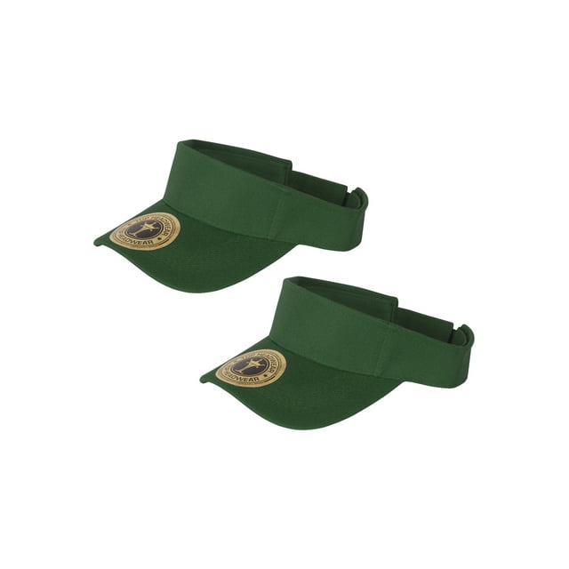 TopHeadwear 2 Pack Visière de Soleil Taille Jeune - Vert Foncé