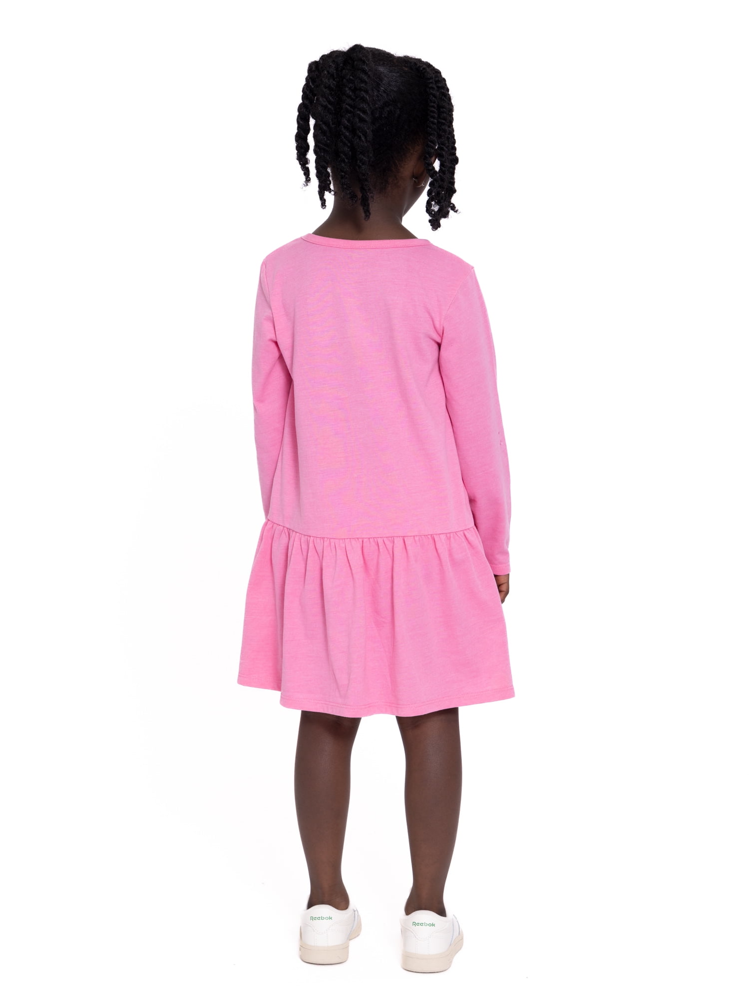 Disney Princess Toddler Girl Long Sleeve Drop Waist Graphic Dress, Sizes 12M-5T