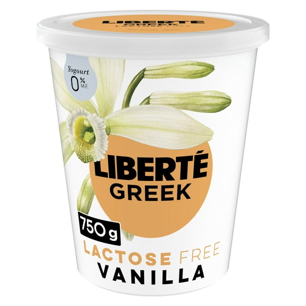 Liberté Grec Yogourt 0 % Sans lactose, Vanille, Teneur élevée en protéines, 1 kg 750 g