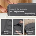 thumbnail image 4 of Casa Platino Twin XL Sheet Set – 450TC 100% Cotton Cooling Sheets, Premium Dorm Room Bedding, Naturally Breathable, Durable for Year Round Use – Chevron, 4 of 8