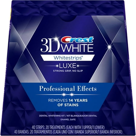 Crest 3D White Luxe Whitestrips Professional Effects Dental Whitening Kit, 20 count
