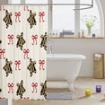 thumbnail image 3 of Manfei Cute Leopard Stars Print Shower Curtain 72Wx72L,Cartoon Red Bows Bathroom Curtain, 3 of 5