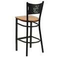 thumbnail image 5 of BizChair Coffee Back Metal Restaurant Barstool, Natural Wood/Black (Set of 2), 5 of 8
