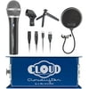 Cloud Microphones CL-1 Cloudlifter Mic Activator with ATR2100X-USB Mic & Blucoil Pop Filter