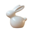 thumbnail image 5 of B Pattern Figuritas de cerámica de conejo en miniatura de animales de Pascua blanco puro, decoración del hogar, regalo de China, estatua moderna, adorno de escritorio, 5 of 5