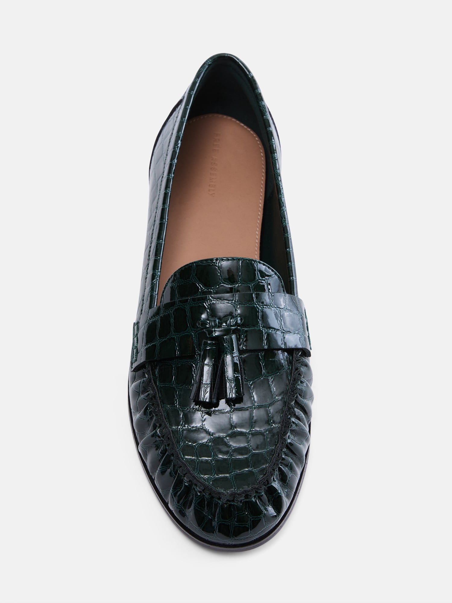 Free Assembly Women's Faux Leather Croco Tassel Loafers