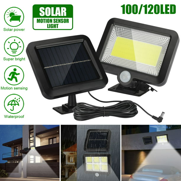 120 Cob Led Solar Lamp, Dusk To Dawn Motion Sensor Outdoor Lighting Solar