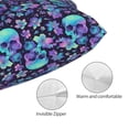 thumbnail image 3 of Kdxio Cotton Pillow Cases 14"x20" Pillowcases,Soft and Breathable Bedroom Pillow Cases-Blue Flower Skull-No Pillow Core, 3 of 5