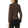 thumbnail image 4 of INSPIRE CHIC Women's Work Blazer Lapel Collar Long Sleeve Jacket Suit Blazer XS Coffee, 4 of 7
