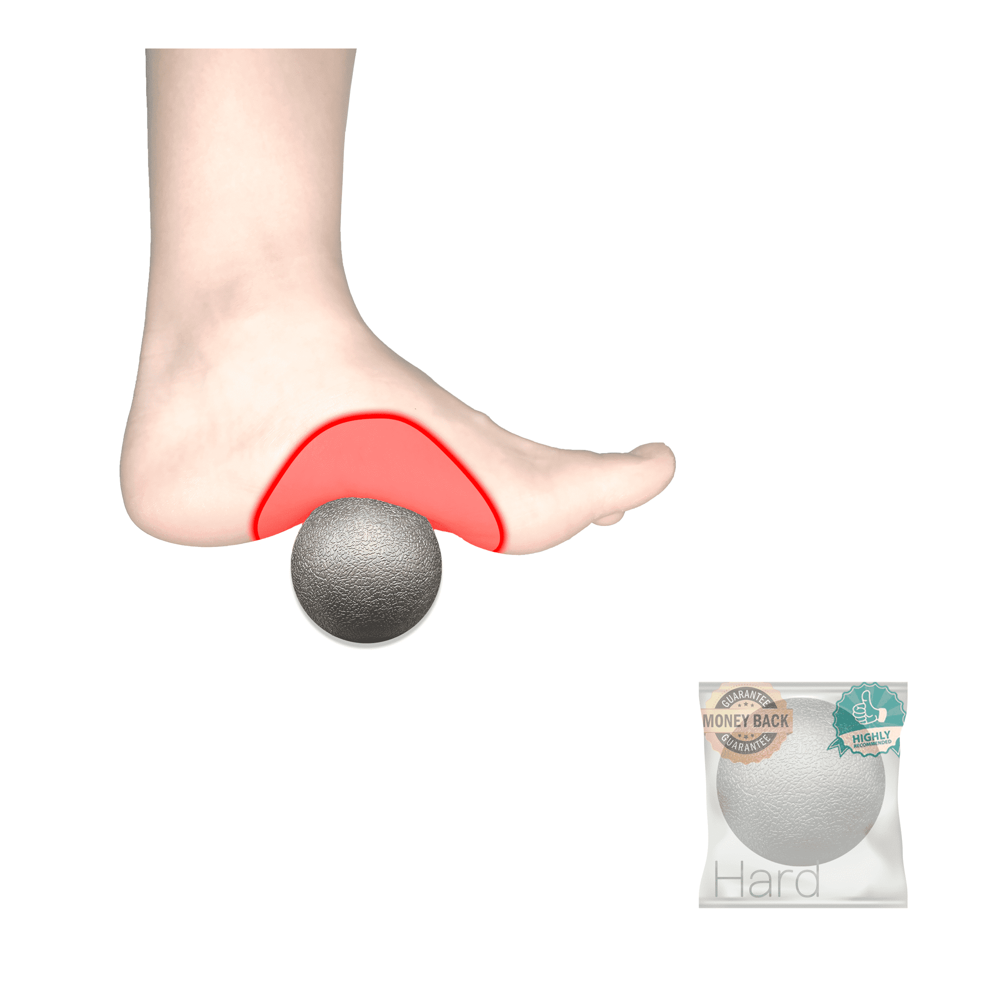Lacrosse hard Massage Ball, Deep Tissue & Foot Pain Relief, 2.5 Inch,black