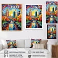 thumbnail image 4 of Designart "modern Popart City Portrait" Cityscapes Floater Framed Canvas Art Print, 4 of 7