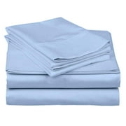 Full Size 4 Pieces YPF5Sheet Set - Hotel Luxury Bed Sheets - Extra Soft - 10 Inches Deep Pocket - Easy Fit - Breathable & Cooling - Light Blue Solid
