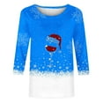 thumbnail image 4 of 3/4 Length Sleeve Christmas Tops Womens 2025 Christmas Red Wine Glasses Cute Three Quarter Length Xmas Tunic Tops, 4 of 4