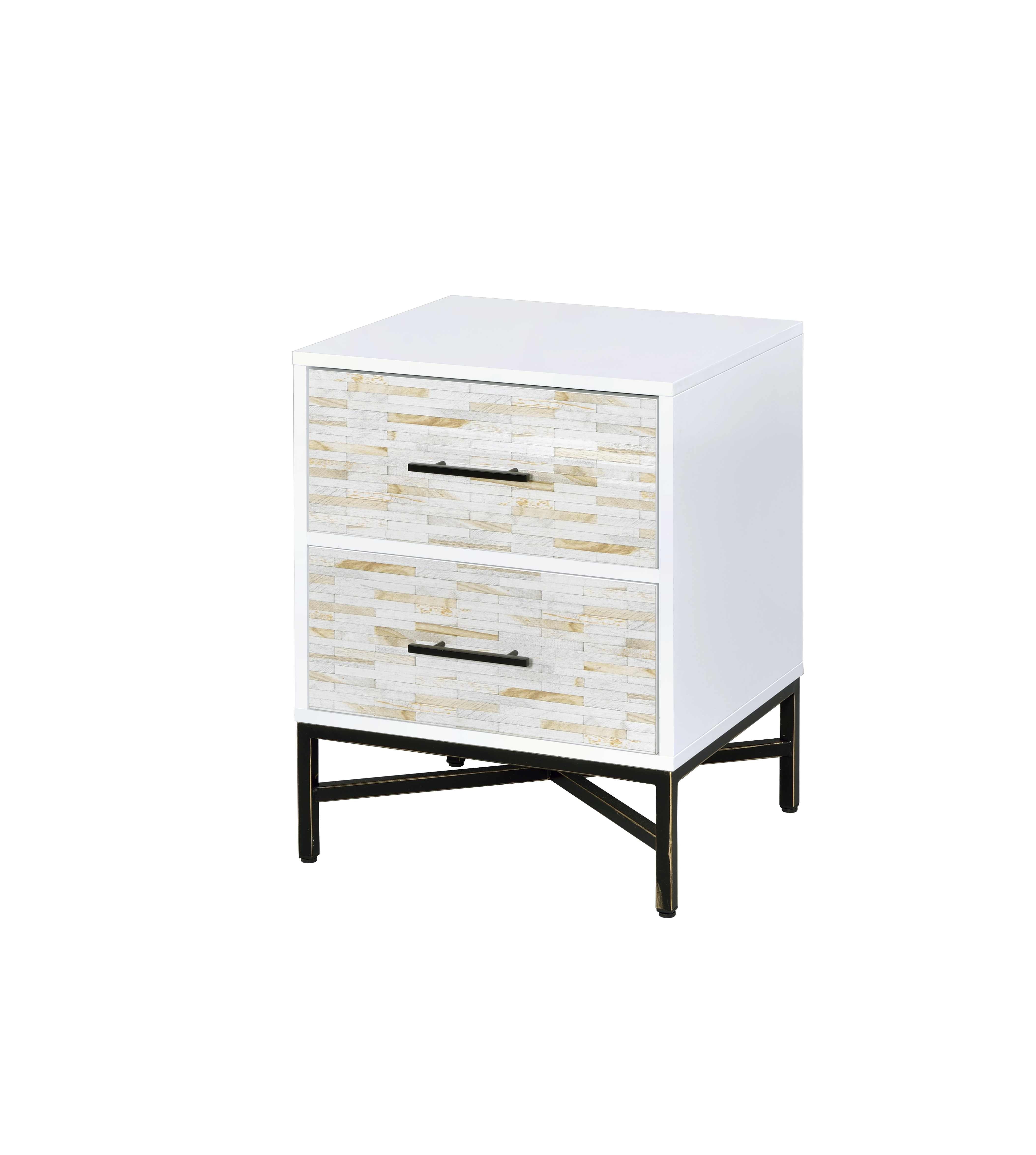 ACME Uma Nightstand in White and Black
