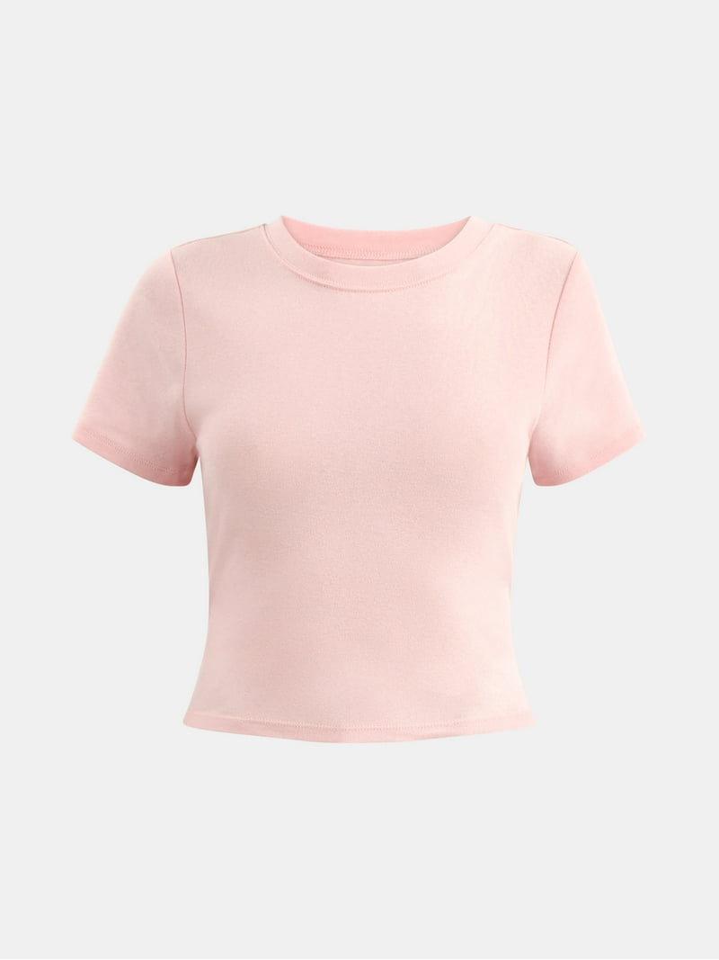 manaCREDONA★新品SMOOTHY SET TEE SHIRT No Boundaries Cotton Crew Cropped Tee, Women's - Walmart.com