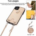 thumbnail image 3 of Necklace Crossbody Case for iPhone 12 Pro Max,PU Leather Wallet Lanyard Case Cover with Card Holder Adjustable Detachable Anti-Lost Neck Strap Case for iPhone 12 Pro Max,6.7",Gold, 3 of 9