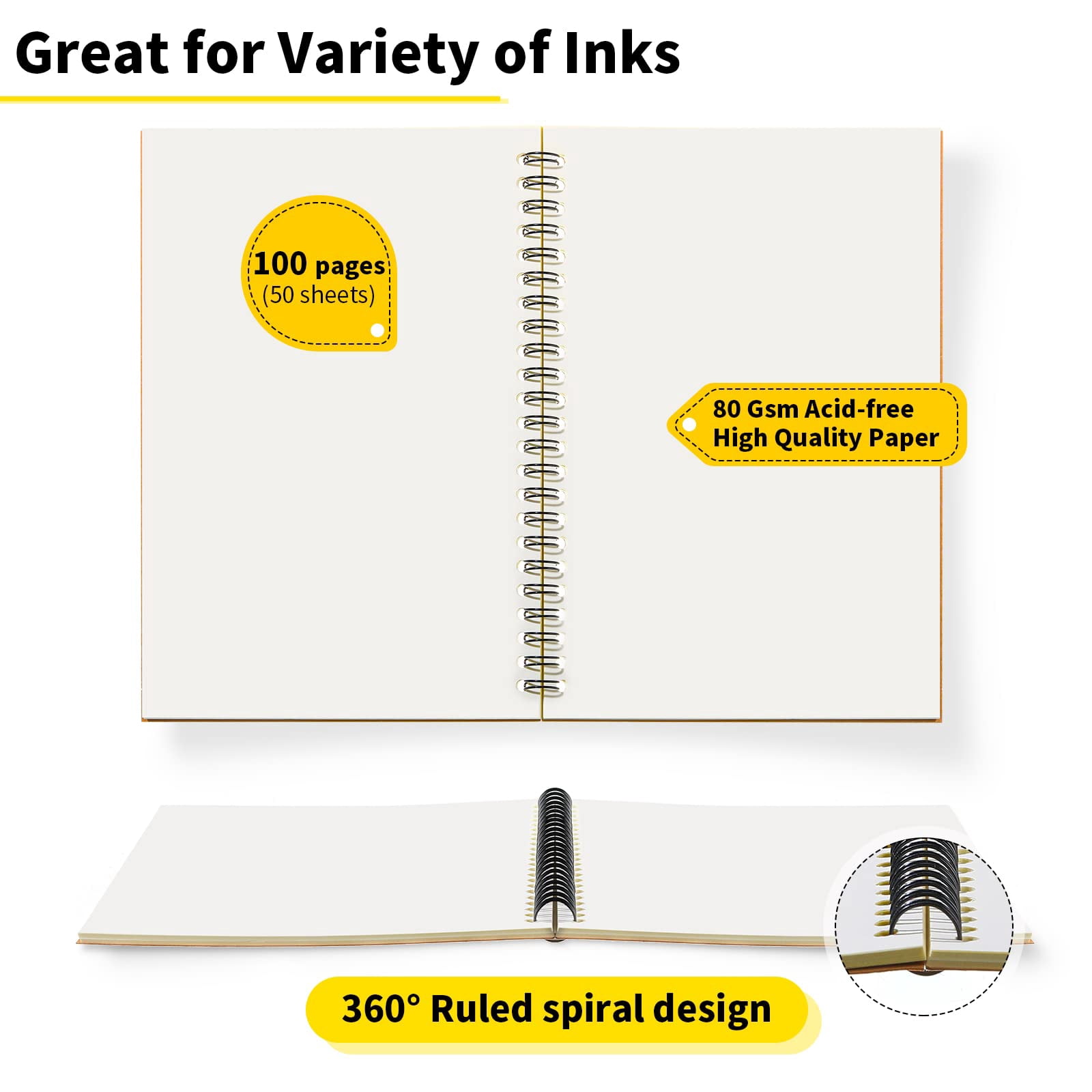 22 Pack Spiral Notebook Bulk  Back To School Hardcover Journal 5.5 X 8.3 Inch First Day Of Travel Writing Notepad 50 Sheets 100 Pages (unlined Brown)