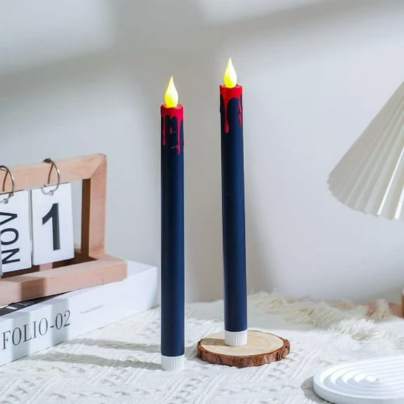 2 Pack Led Flameless Battery Taper Candles With Remote For Home Decor Light