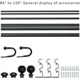 thumbnail image 2 of eTeckram 1" Double Curtain Rod with Sable Finials and holdbacks (84‘’-120‘’, Black gold), 2 of 5