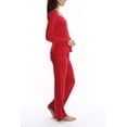 thumbnail image 2 of Blis Women's and Women's Plus Sleep Long Sleeve Satin Trim Pajama Pant Set, 2 of 3