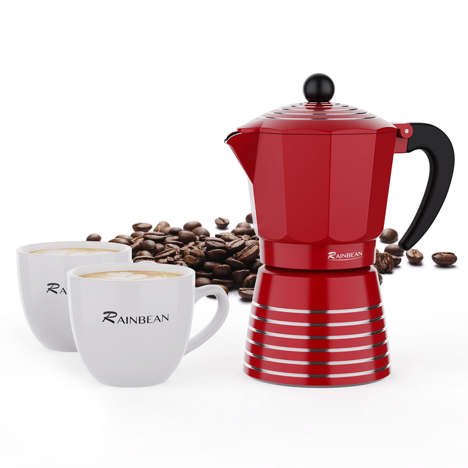 Gnali & Zani 9 cup Moka pot espresso coffee maker (Red) - Walmart.com