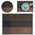 thumbnail image 4 of Placemats Set of 1 - Easy Clean Washable Reversible PVC Woven Vinyl Placemats - Wipeable Heat Resistant Woven Table Mats for Dining Table, Double Layer Cloth Fabric Place Mat(Coffee,17.7x11.8"), 4 of 7