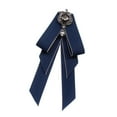 thumbnail image 2 of Segolike Bow Tie for Women Bowknot Necktie Elegant Ribbon Women Vintage College Style Solid Color Bowties Brooch Pin for Gift Suit Shirt Work Dark Blue, 2 of 8