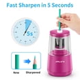 thumbnail image 2 of Sacapuntas eléctrico JARLINK con parada automática, para lápices de 6 a 8 mm, rosa, 2 of 9
