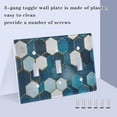 thumbnail image 3 of Yayeee Toggle Light Switch Wall Plate 2-Gang 4.56"x4.48" Decorative Outlet Cover, Dark Blue Hexagon Patterns, 3 of 7