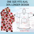 thumbnail image 4 of Oversized Wearable Blanket Hoodie,Red Strawberry Plants Fruit Dot Pink Pattern Sherpa Blanket Hoodie with Super Pockets,Super Warm Fuzzy Pullover for Women & Men, 4 of 6