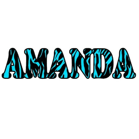- VWAQ Zebra Print Name Wall Decal Personalized Monogram Wall Decal VWAQ-ZN3 (4